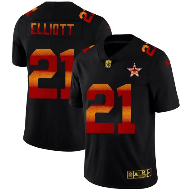 2020 Men Nike NFL Dallas cowboys #21 Elliott black fashion limited jerseys->miami heat->NBA Jersey